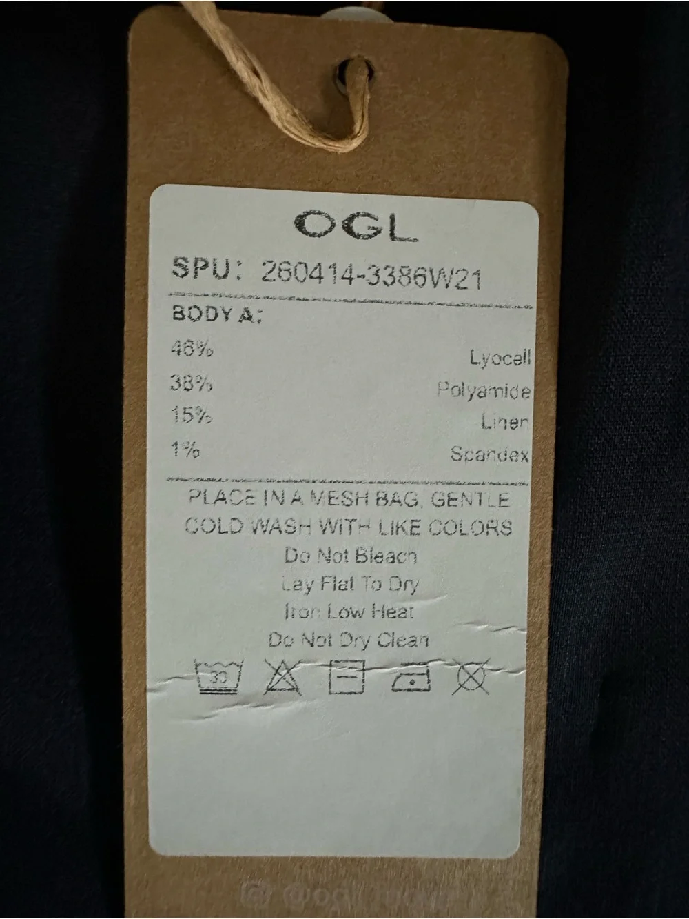 OGL Navy Side-Tie Asymmetric Sleeveless Top - Large - Picture 4 of 7